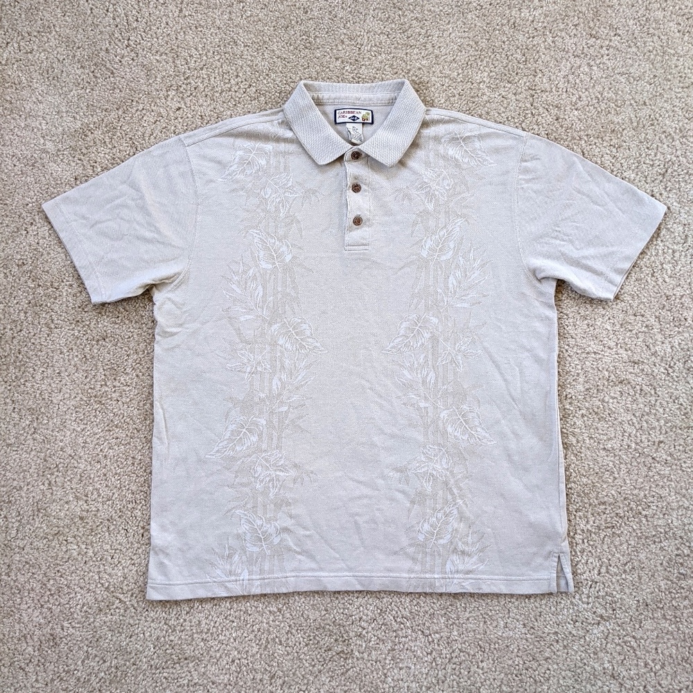 Caribbean Joe Polo Golf Shirt Men's XL Tan